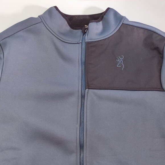 Browning shooter fleece jacket bluish grey black men's size XL - Picture 2 of 9